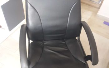 Full leather office chair with height adjustment